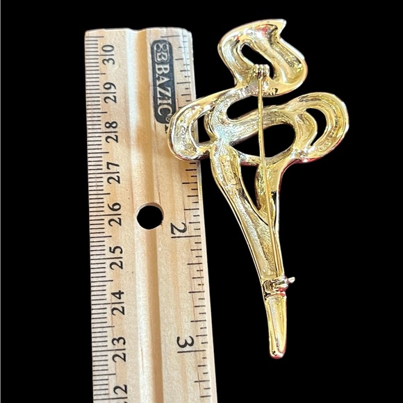 Vintage AJC cursive torch brooch - Picture 6 of 6